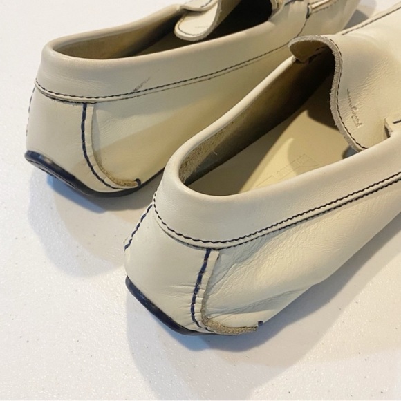SALVATORE FERRAGAMO Leather Driving Loafers Off White - Picture 8 of 15